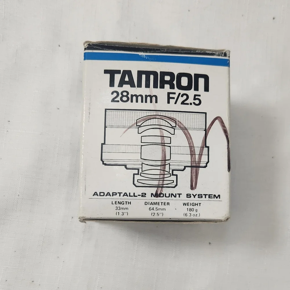 TAMRON 28mm F2.5 BBAR ADAPTALL 02B MANUAL FOCUS WIDE ANGLE LENS & Fd Adapter